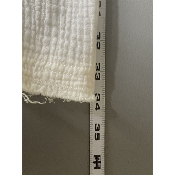 We The Free People Oversize Top M Cream Cotton Button Fray Pillowy Cover Up - Picture 13 of 13